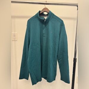 Calvin Klein men’s cotton quarter zip sweater deep Teal 2XL